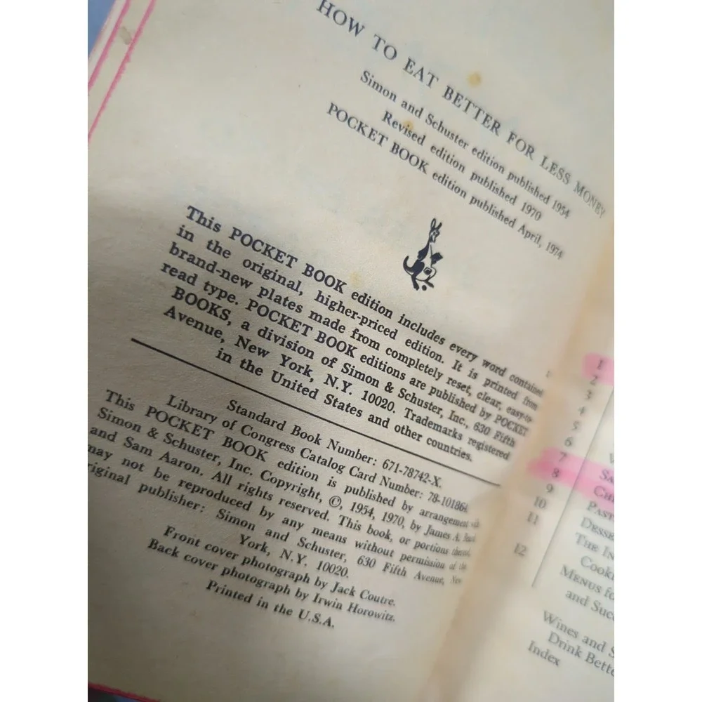 1974 James Beard How To Eat better For Less Money - An Obviously Old PB Cookbook
